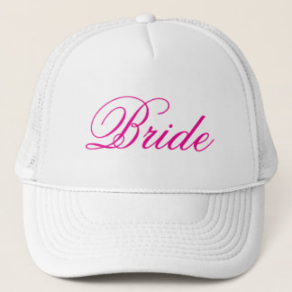 Eenvoudig wit heet roze Bride pet