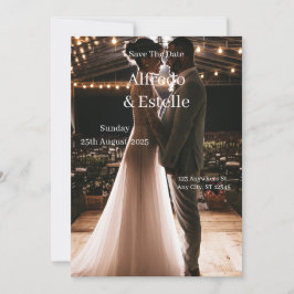 Eenvoudig wit huwelijksverhaal kaart