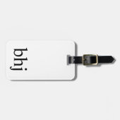 Eenvoudig wit Initiaal Monogram Bagagelabel (Voorkant horizontaal)