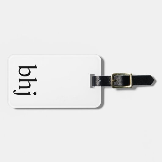 Eenvoudig wit Initiaal Monogram Bagagelabel (Voorkant horizontaal)