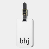 Eenvoudig wit Initiaal Monogram Bagagelabel (Voorkant verticaal)