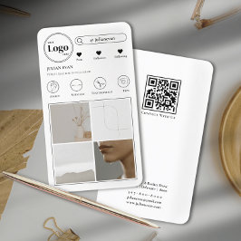 Eenvoudig wit Instagram fotocollage Visitekaartje