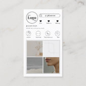 Eenvoudig wit Instagram fotocollage Visitekaartje (Voorkant)