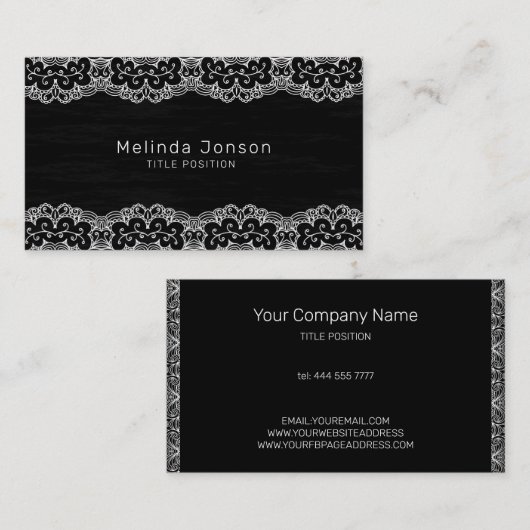 Eenvoudig wit kant visitekaartje (Voorkant / Achterkant)