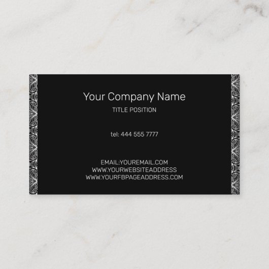 Eenvoudig wit kant visitekaartje (Achterkant)