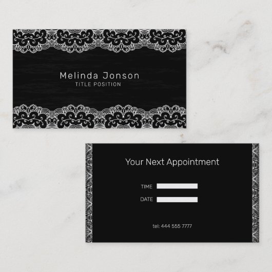 Eenvoudig wit  kant visitekaartje (Voorkant / Achterkant)