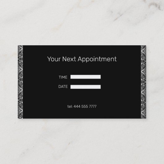 Eenvoudig wit  kant visitekaartje (Achterkant)