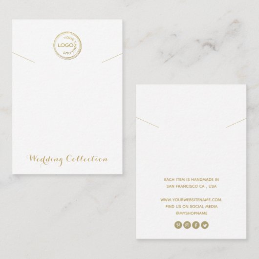 Eenvoudig wit Ketting beeldscherm Logo sociale med Visitekaartje (Voorkant / Achterkant)