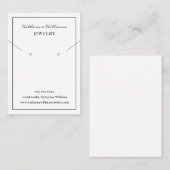 Eenvoudig wit Ketting & oorsparantiedisplay Kaart Visitekaartje (Voorkant / Achterkant)