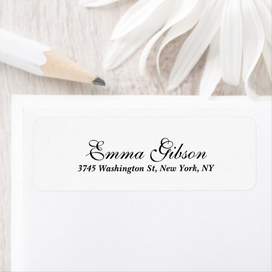 Eenvoudig Wit Klassiek Professioneel Elegant Scrip Etiket (Insitu)