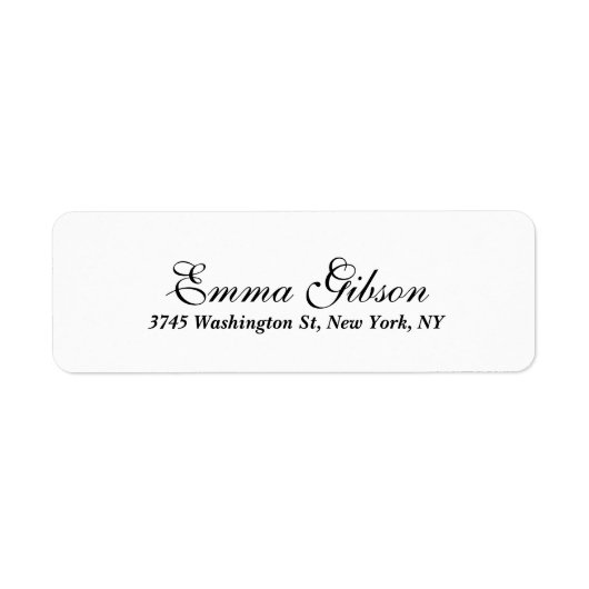 Eenvoudig Wit Klassiek Professioneel Elegant Scrip Etiket (Voorkant)
