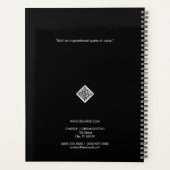 Eenvoudig wit kruis op zwart planner (Achterkant)