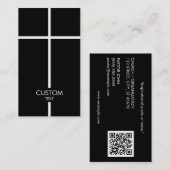 Eenvoudig wit kruis zwart visitekaartje (Voorkant / Achterkant)