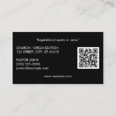 Eenvoudig wit kruis zwart visitekaartje (Achterkant)