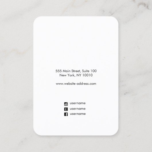 Eenvoudig wit lederen oorscherm visitekaartje (Achterkant)