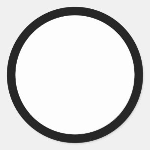 Eenvoudig wit leeg met zwarte rand ronde sticker