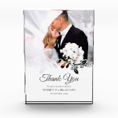 Eenvoudig wit Lijst Foto bruiloft Hartelijk dank (Voorkant)