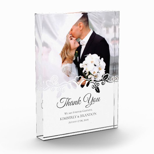 Eenvoudig wit Lijst Foto bruiloft Hartelijk dank (Links)