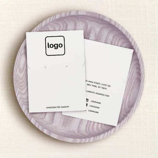 Eenvoudig: Wit Logo achterlaten en Ketting weergev Visitekaartje