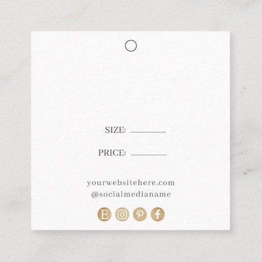 Eenvoudig, wit Logo, sociaal media met een handige Vierkante Visitekaartje (Achterkant)