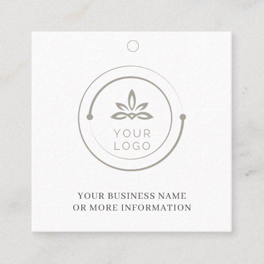Eenvoudig, wit Logo, sociaal media met een handige Vierkante Visitekaartje (Voorkant)