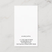 Eenvoudig wit met afbeelding visitekaartje (Achterkant)