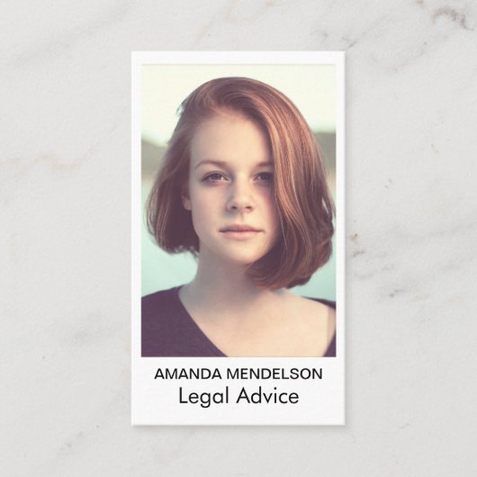 Eenvoudig wit met afbeelding visitekaartje (Voorkant)