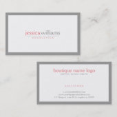 Eenvoudig wit met grijze rand visitekaartje (Voorkant / Achterkant)