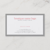 Eenvoudig wit met grijze rand visitekaartje (Achterkant)