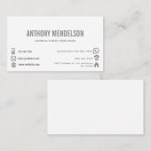 Eenvoudig wit met pictogrammen visitekaartje (Voorkant / Achterkant)