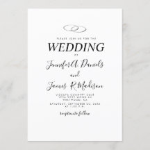 Eenvoudig Wit met Rings Wedding