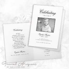 Eenvoudig wit met zwarte kalligrafie Fotobegrafeni Programma