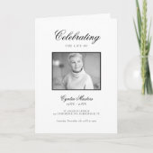 Eenvoudig wit met zwarte kalligrafie Fotobegrafeni Programma (Voorkant)