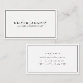 Eenvoudig wit met zwarte rand minimalistisch visitekaartje (Voorkant / Achterkant)