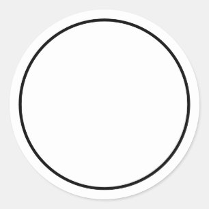 Eenvoudig wit met zwarte rand ronde sticker