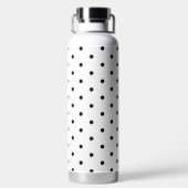 Eenvoudig wit met zwarte stippen waterfles (Achterkant)
