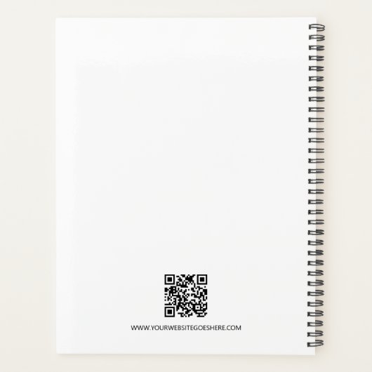 Eenvoudig Wit Minimaal Custom Logo Merk QR-code Planner (Achterkant)