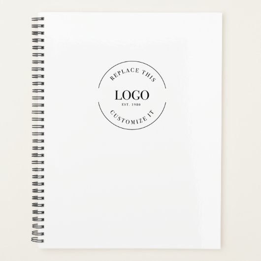 Eenvoudig Wit Minimaal Custom Logo Merk QR-code Planner (Voorkant)