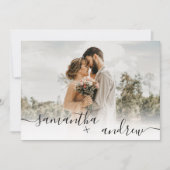 Eenvoudig wit minimalistisch script 5 foto's bruil kaart (Voorkant)