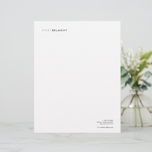 Eenvoudig wit, modern, briefhoofd (Staand voorkant)