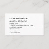 Eenvoudig wit Modern Minimalist Visitekaartje (Achterkant)