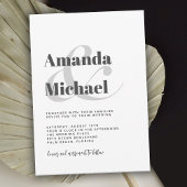 Eenvoudig wit modern minimalistisch huwelijk kaart