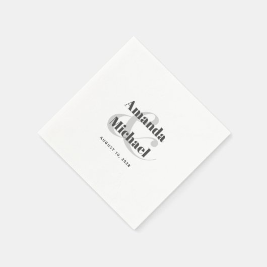 Eenvoudig wit modern minimalistisch huwelijk servet (Hoek)