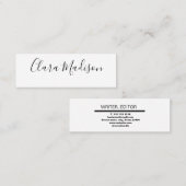 eenvoudig wit , modern , minimalistisch , klassiek contactkaartje (Voorkant / Achterkant)