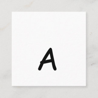 eenvoudig wit modern minimalistisch monogram elega vierkante visitekaartje