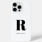 Eenvoudig wit modern monogram Case-Mate iPhone case (Achterkant)