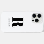 Eenvoudig wit modern monogram Case-Mate iPhone case (Achterkant (horizontaal))