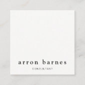 Eenvoudig Wit Modern Professioneel Minimalist Vierkante Visitekaartje (Voorkant)