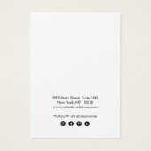 Eenvoudig wit, modern, sierachtig beeldscherm visitekaartje (Achterkant)