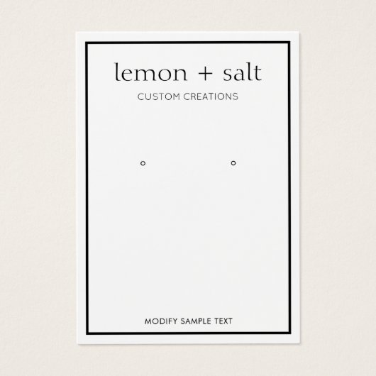 Eenvoudig wit, modern, sierachtig beeldscherm visitekaartje (Voorkant)